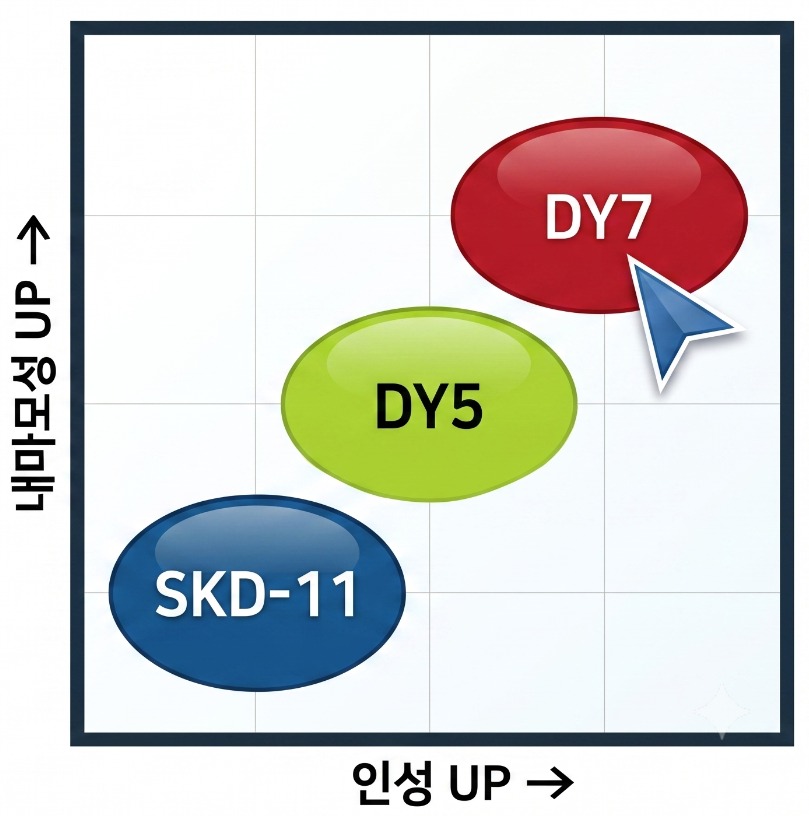 동양강업 DY-7 내마모성 및 인성 결과 그래프